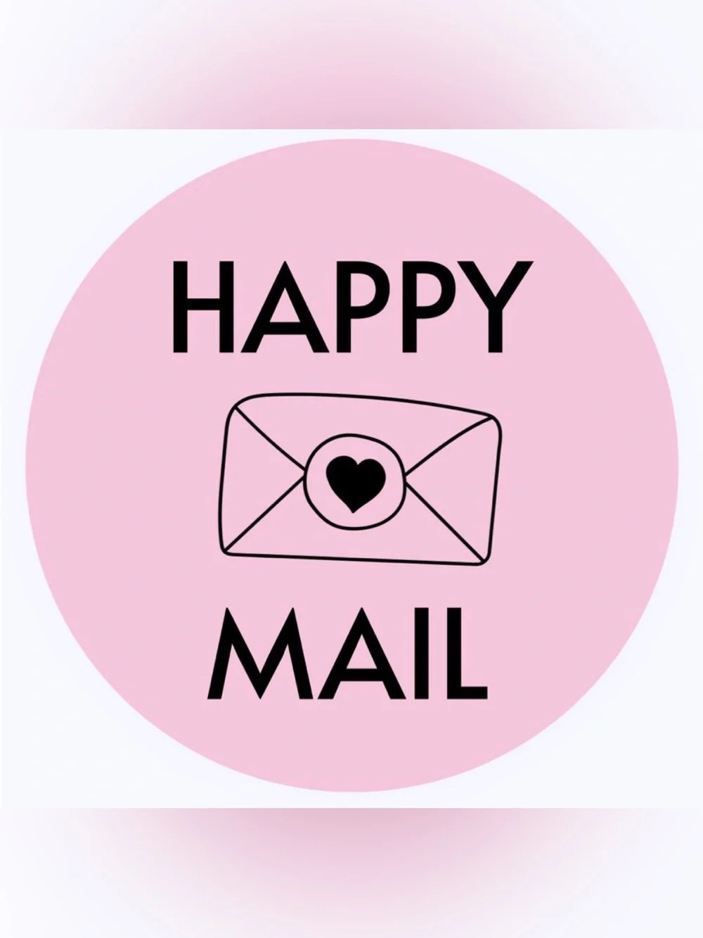 50 STICKERS - 2” ROUND - HAPPY MAIL - PINK